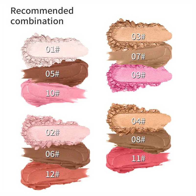 4pcs Waterproof Cream Contour & Highlighter With Brush