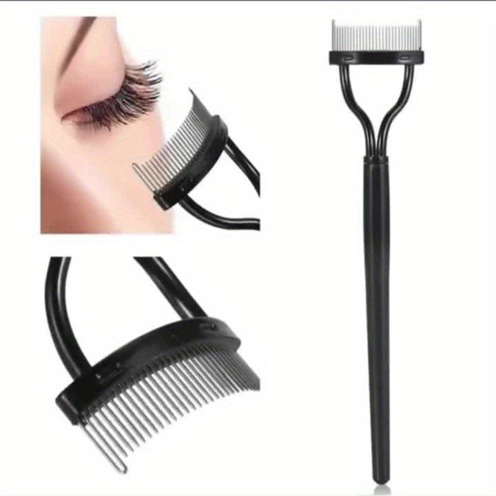 Eyebrow &amp; Eyelash Curler Set - Carbon Steel with Built-in Comb &amp; Heart-Shaped Handle