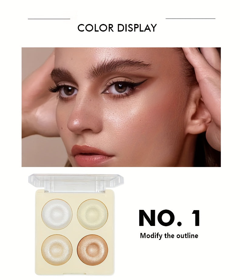 4-Color Highlighter Palette, WATERPROOF