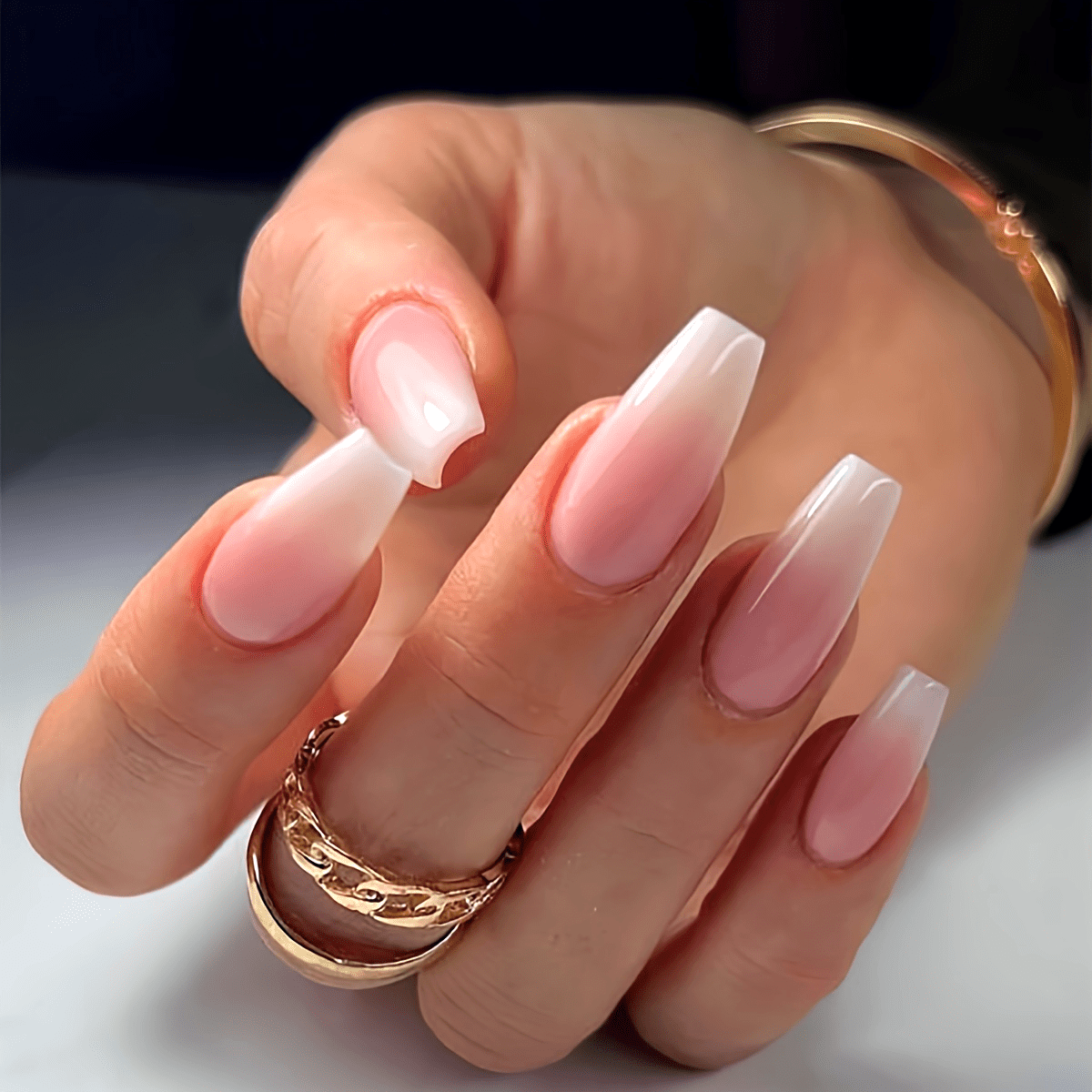 Glossy 24 Pcs Ballerina Press On Nails